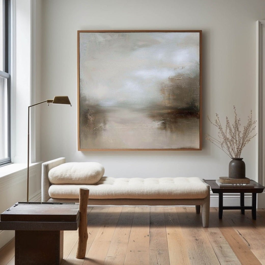 Neutral Earth Tone Abstract Painting CY0009 - Viral Wall Art